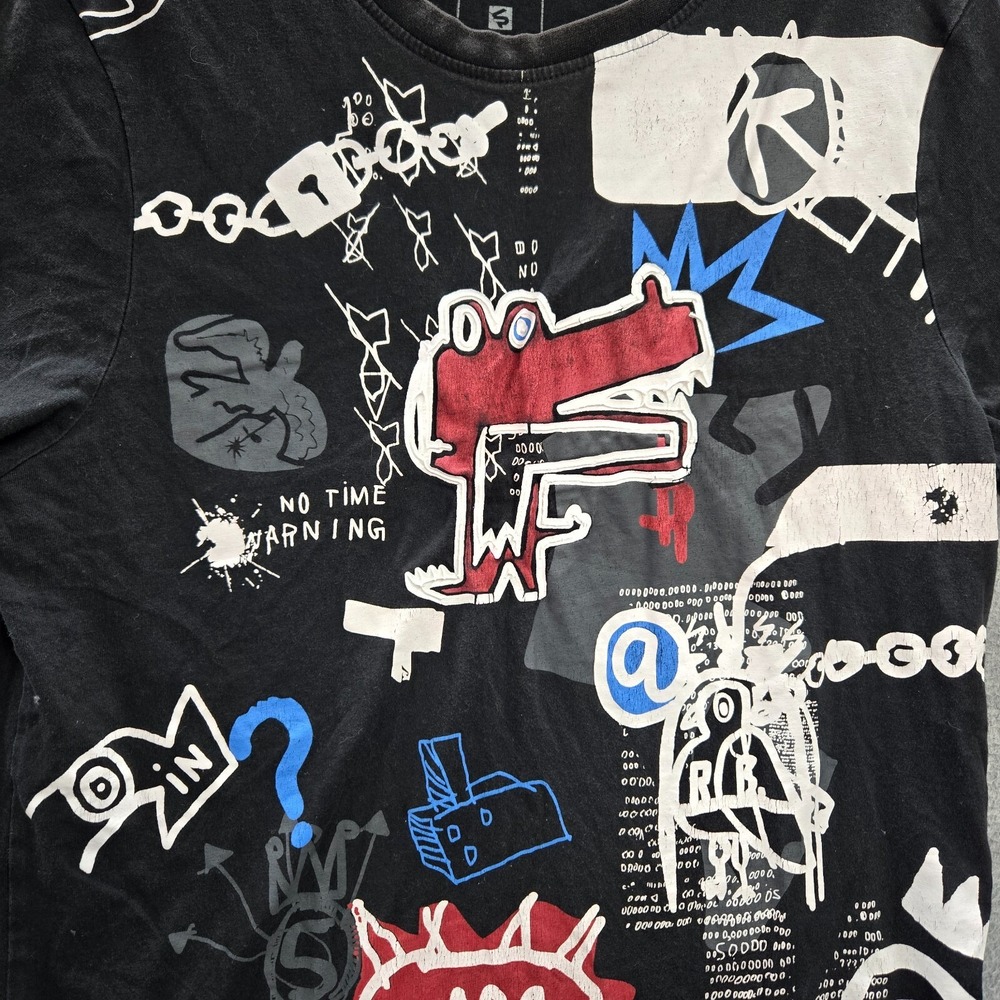 VINTAGE Southpole Men‎ Shirt Medium Black Logo Artwork Skater Streetwear Y2K Tee - Picture 3 of 10